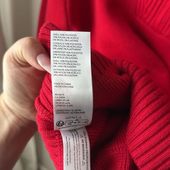Anthropologie English Factory Red Half Zip Heavyweight Long Sleeve Pullover - Picture 8 of 9